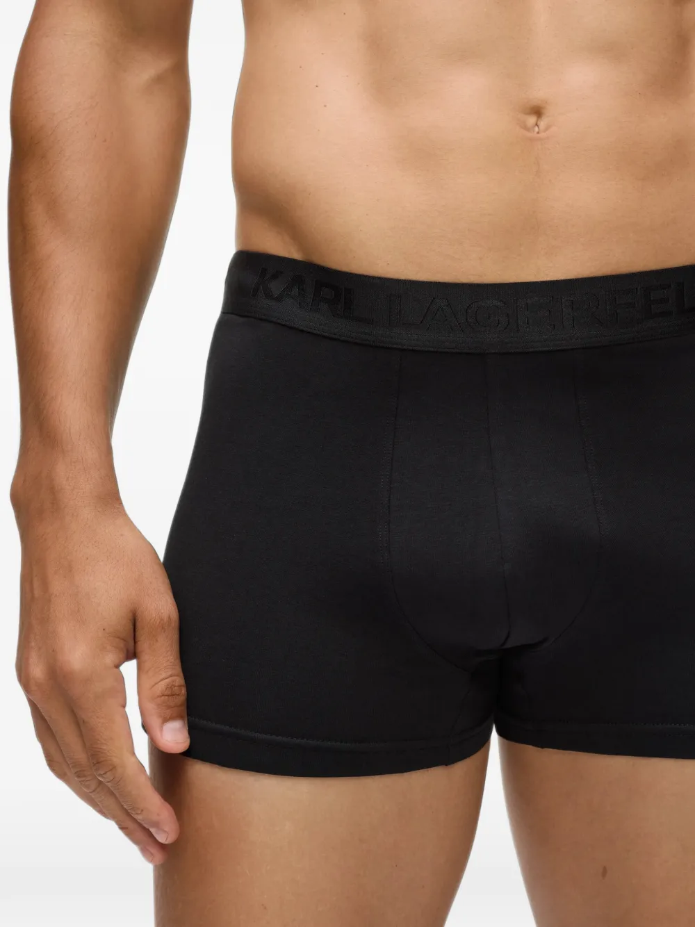 Karl Lagerfeld Drie boxershorts met logoband Blauw