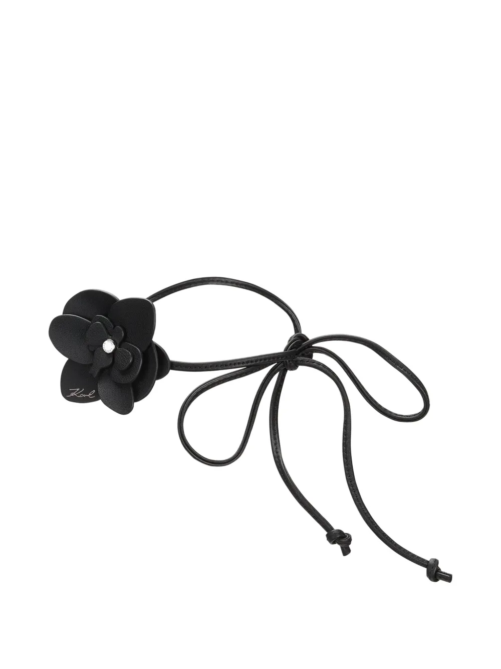 Karl Lagerfeld K/Signature flower necklace - Nero