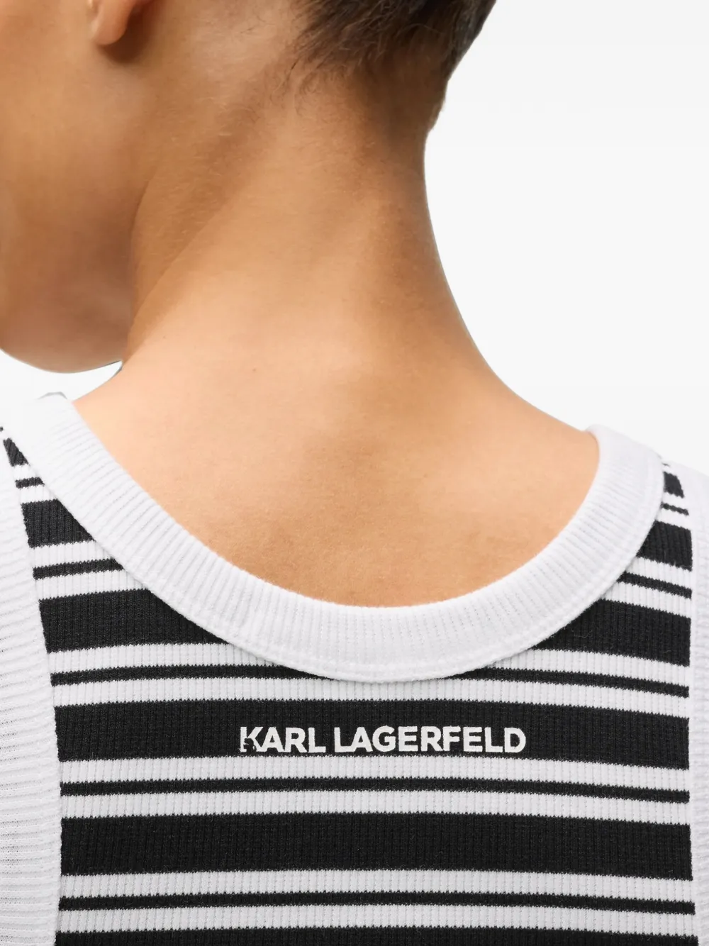 Karl Lagerfeld Ikon striped tank top Zwart