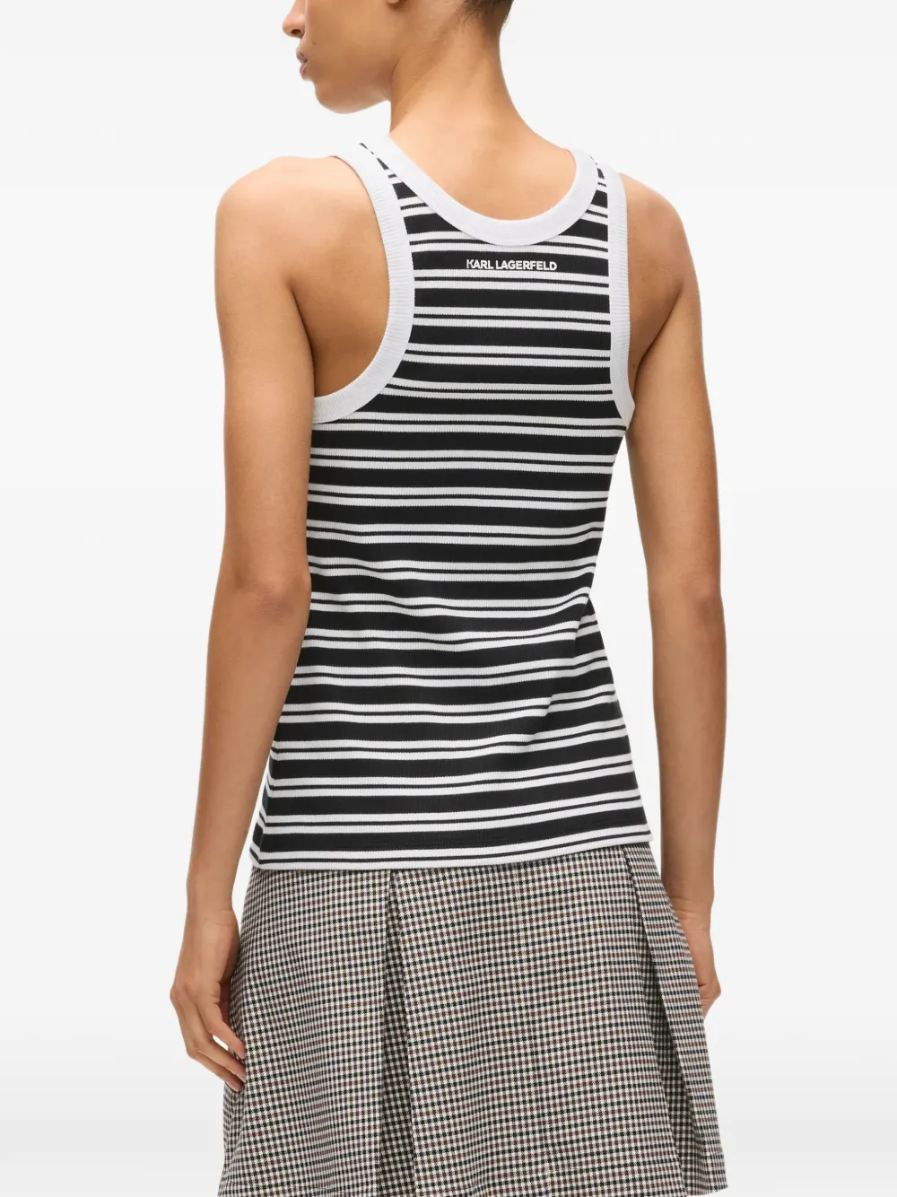 Karl Lagerfeld Ikon striped tank top Zwart