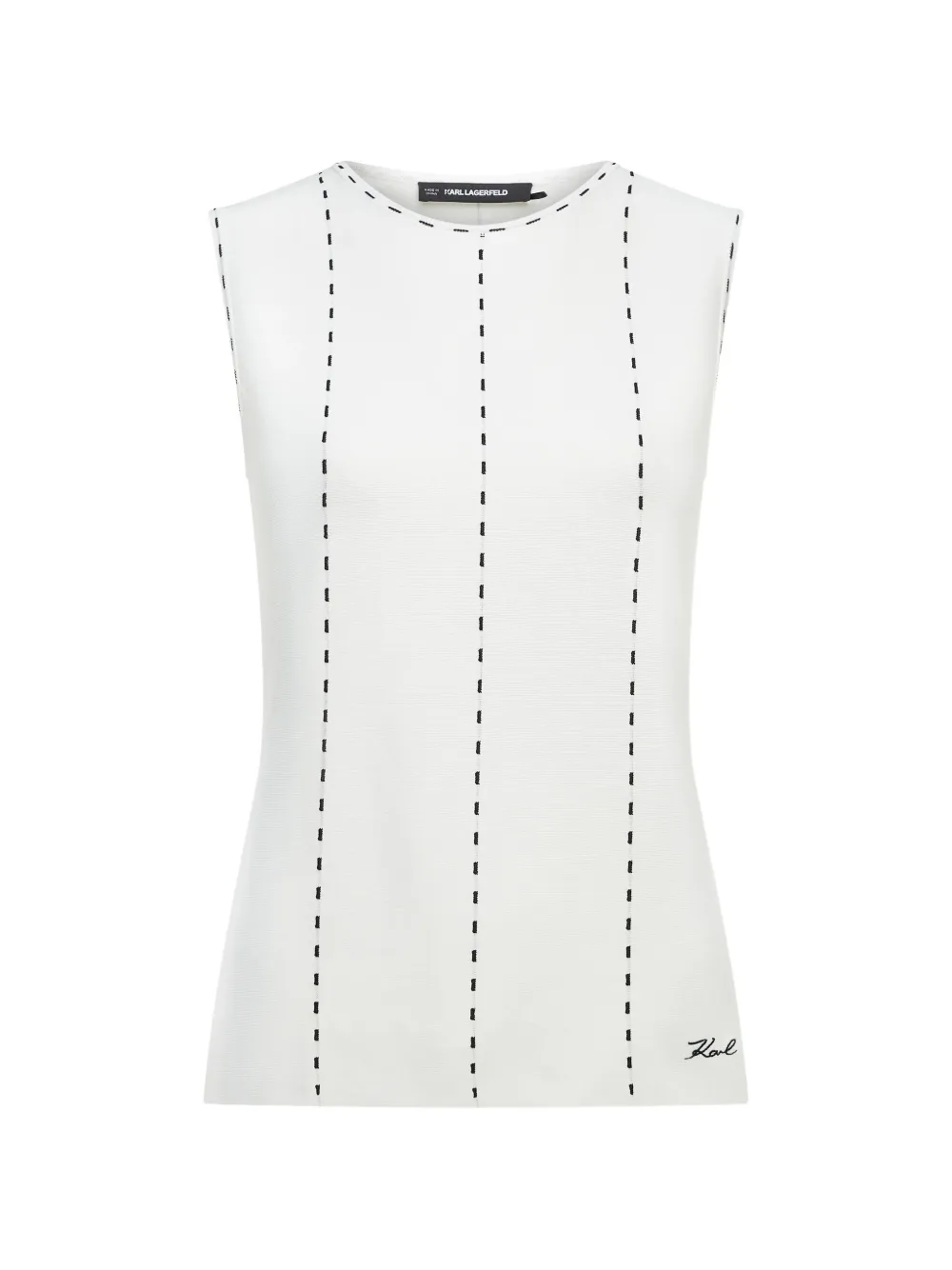 Karl Lagerfeld Top con cuciture a contrasto - Bianco