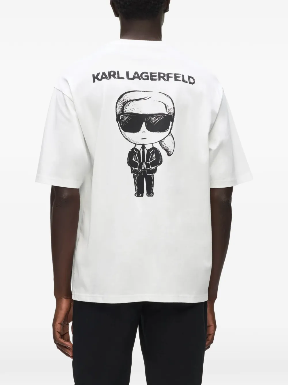 Karl Lagerfeld Ikon-sketch round-neck T-shirt Wit