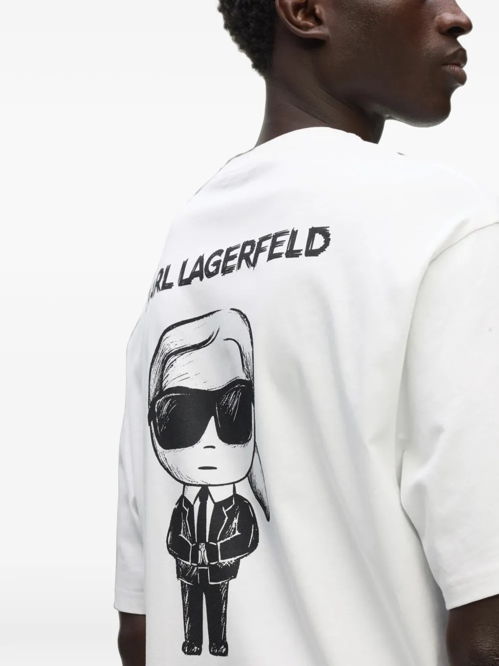 Karl Lagerfeld Ikon-sketch round-neck T-shirt Wit