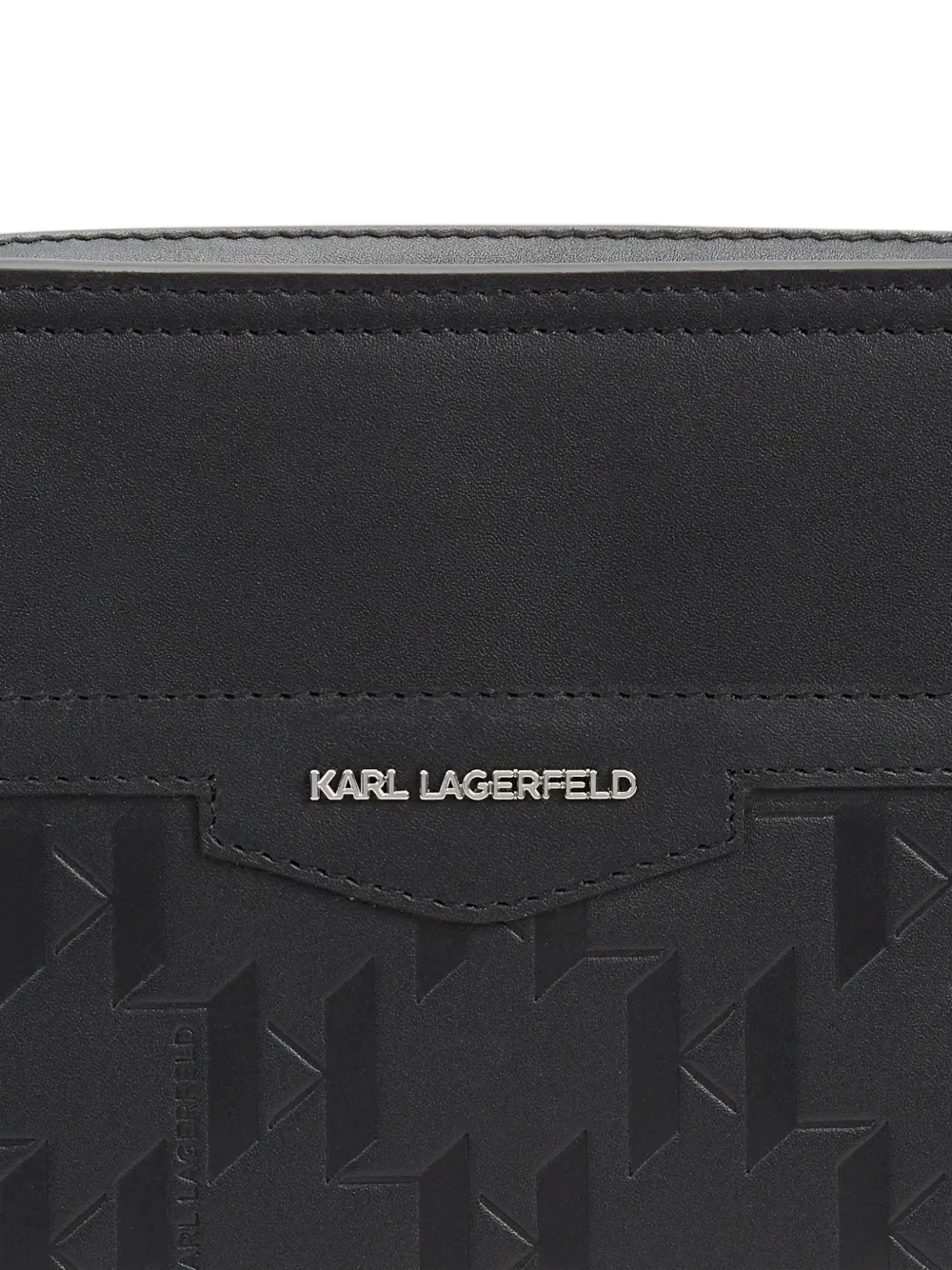 Karl Lagerfeld K Loom leather pouch Zwart