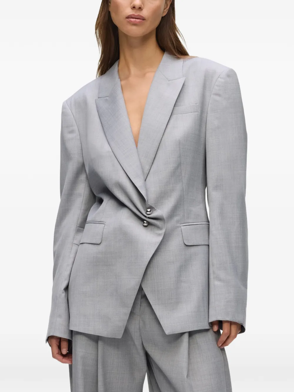 Karl Lagerfeld pierced-detail blazer Grijs