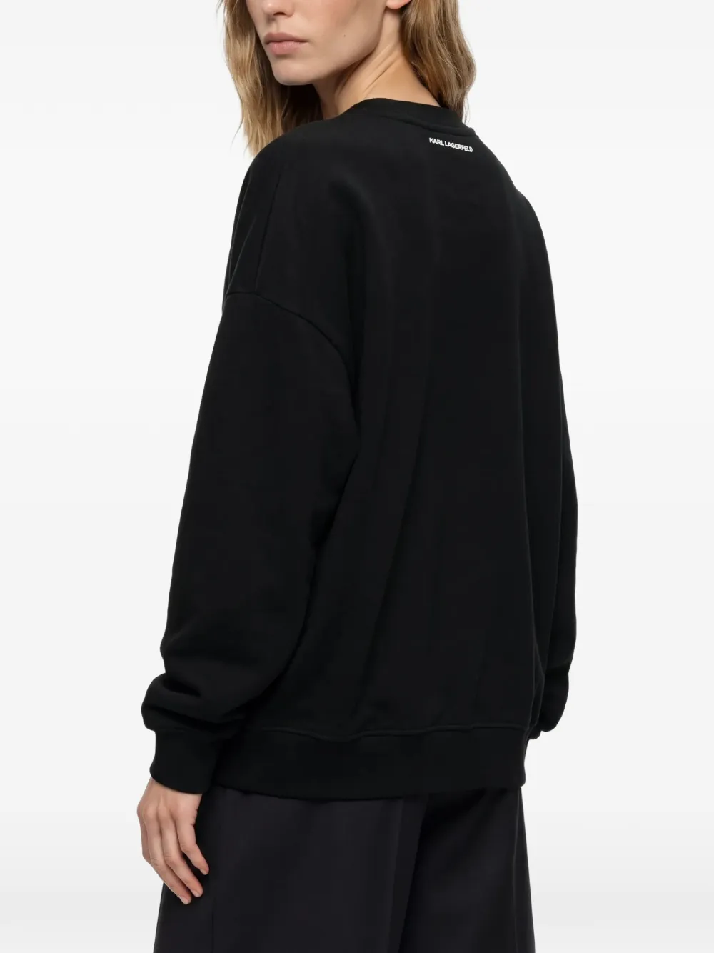 Karl Lagerfeld logo-embroidered sweatshirt Zwart