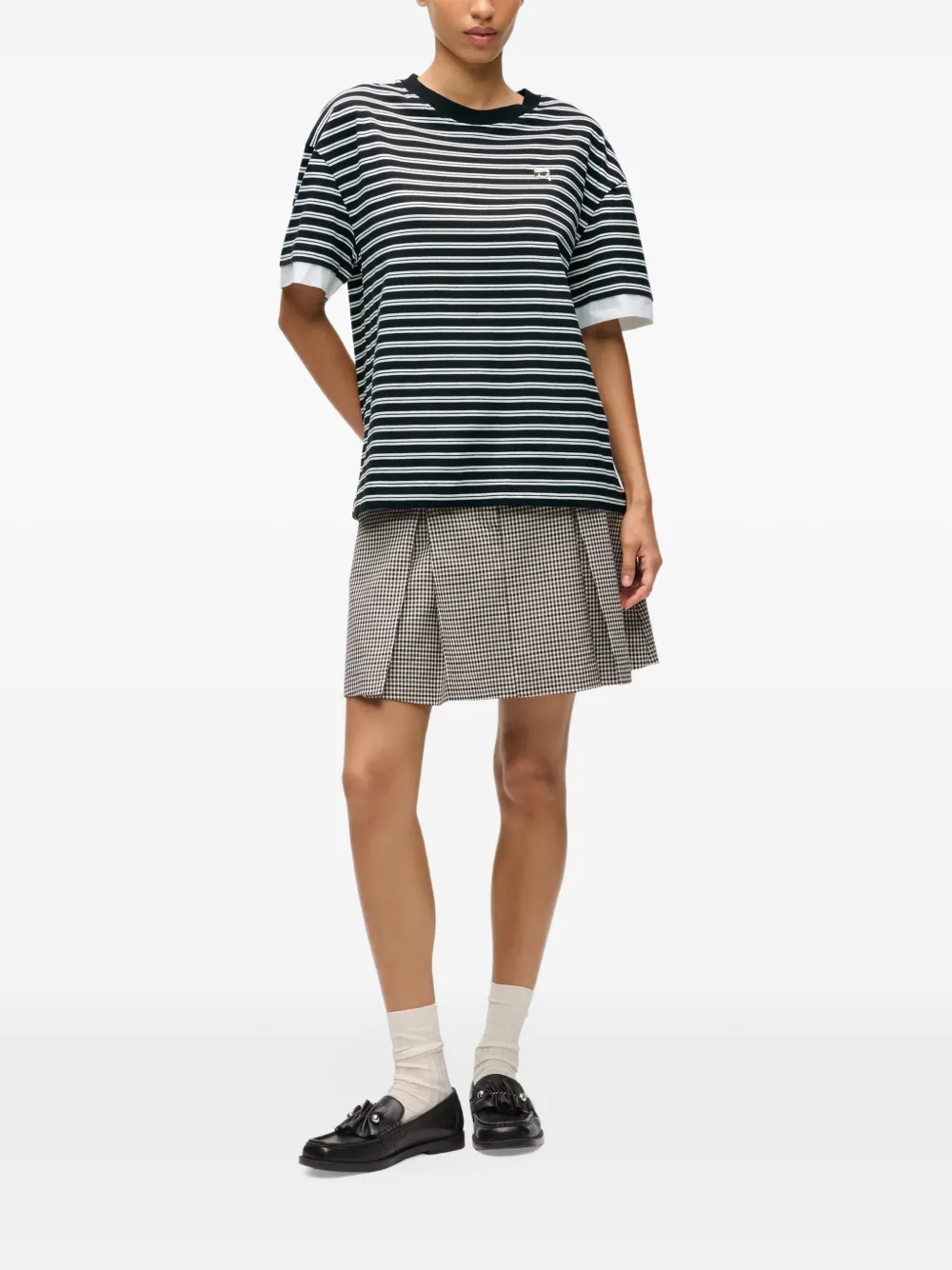 Karl Lagerfeld Ikon striped T-shirt Zwart