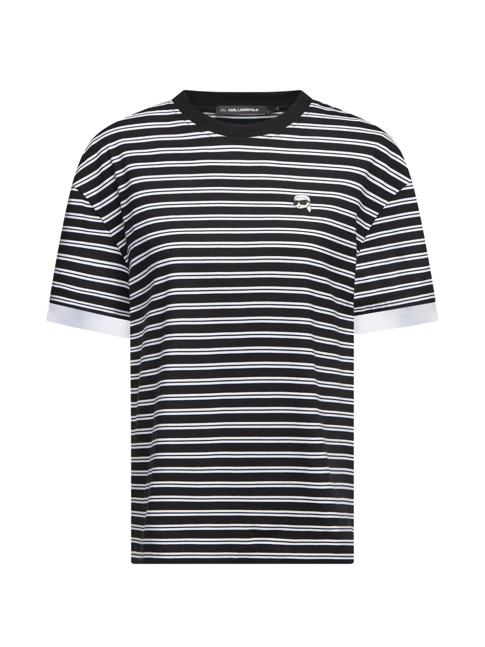 Karl Lagerfeld Ikon striped T-shirt Zwart