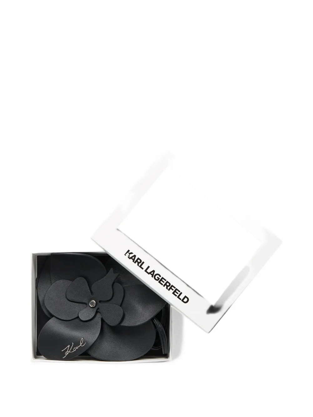 Karl Lagerfeld K Signature flower knot belt Zwart