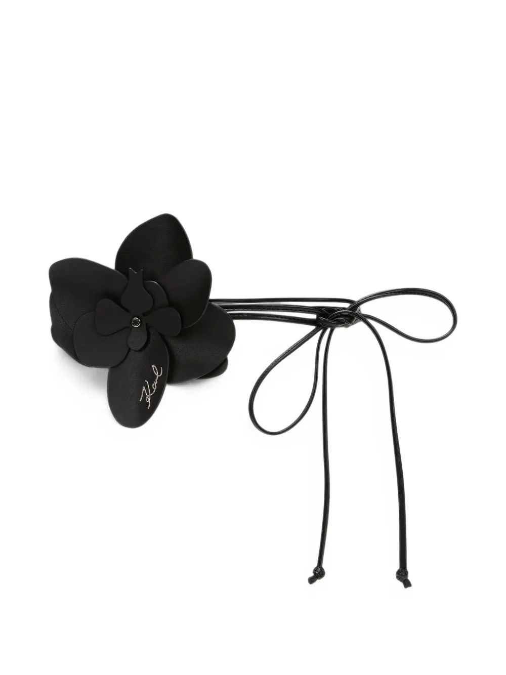 Karl Lagerfeld K Signature flower knot belt Zwart