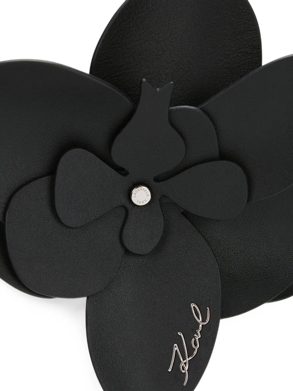 Karl Lagerfeld K Signature flower knot belt Zwart