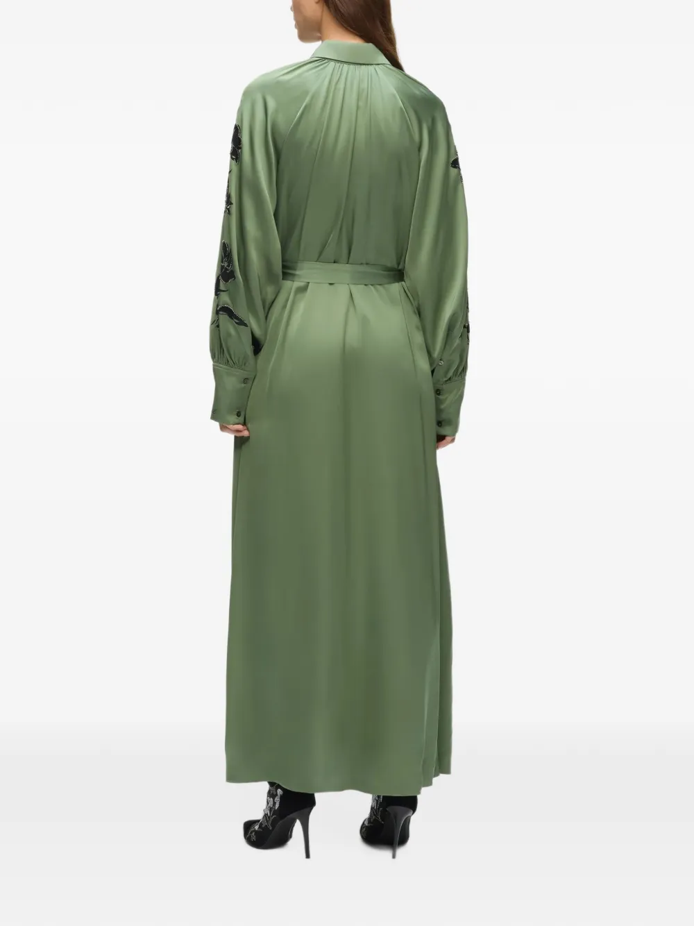 Karl Lagerfeld orchid satin shirt dress Groen