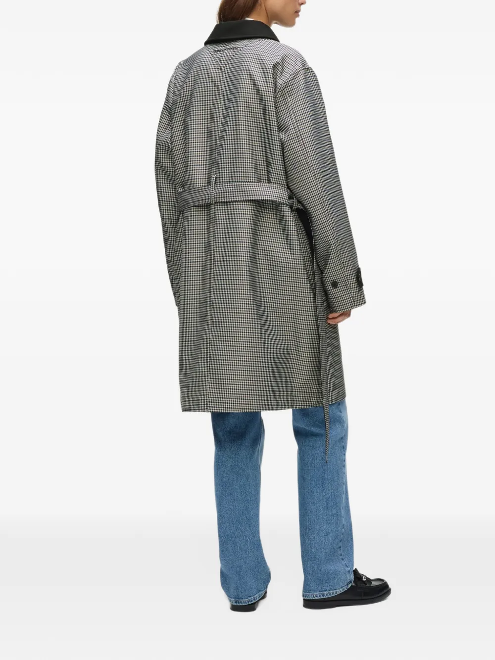 Karl Lagerfeld Ikon reversible waist-tie coat Zwart