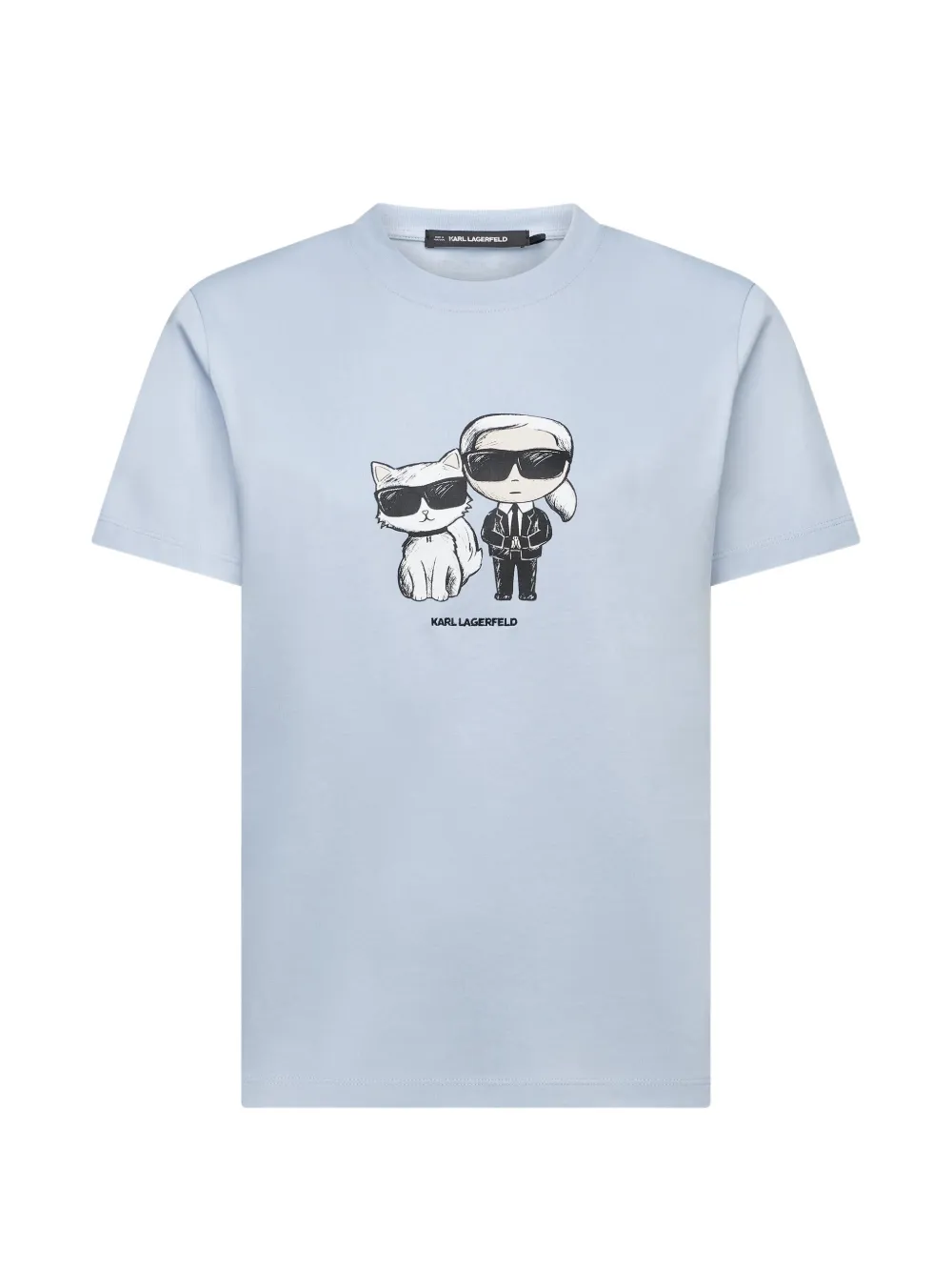 Karl Lagerfeld Ikon Karl & Choupette T-shirt Blauw