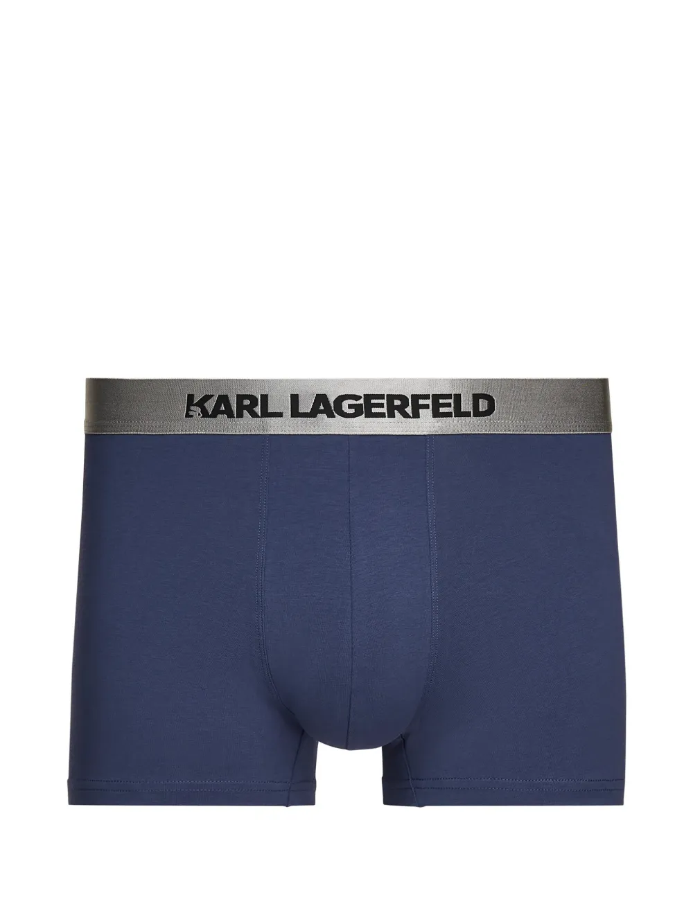 Karl Lagerfeld Drie metallic trunks met logo Blauw