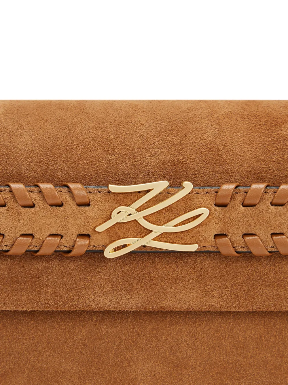 Karl Lagerfeld K Autograph whipstitch-trim tote bag Bruin