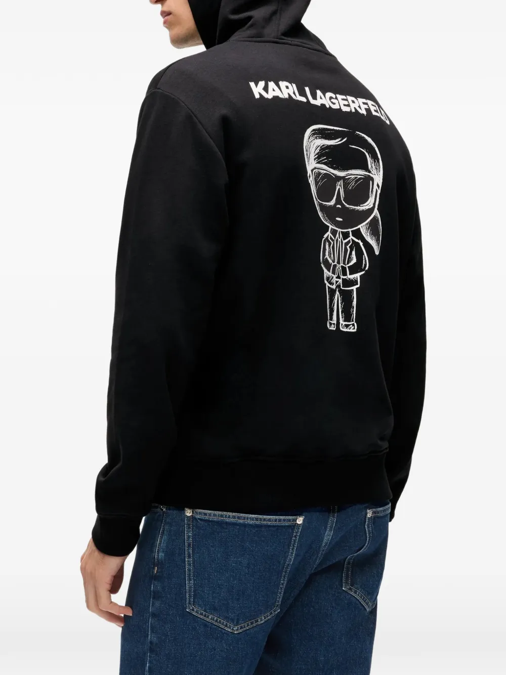 Karl Lagerfeld Ikon sketch hoodie Zwart