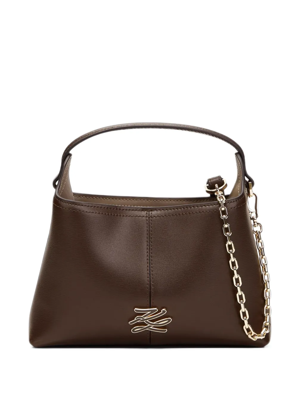 Karl Lagerfeld Kleine K Autograph shopper met ketting Bruin