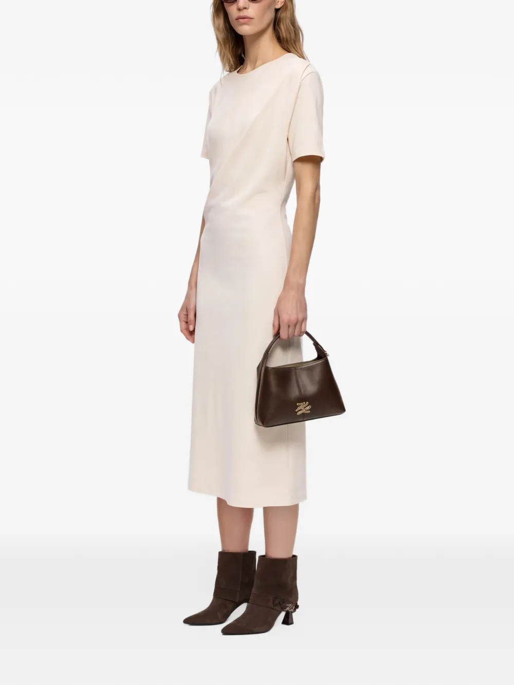 Karl Lagerfeld Kleine K Autograph shopper met ketting Bruin