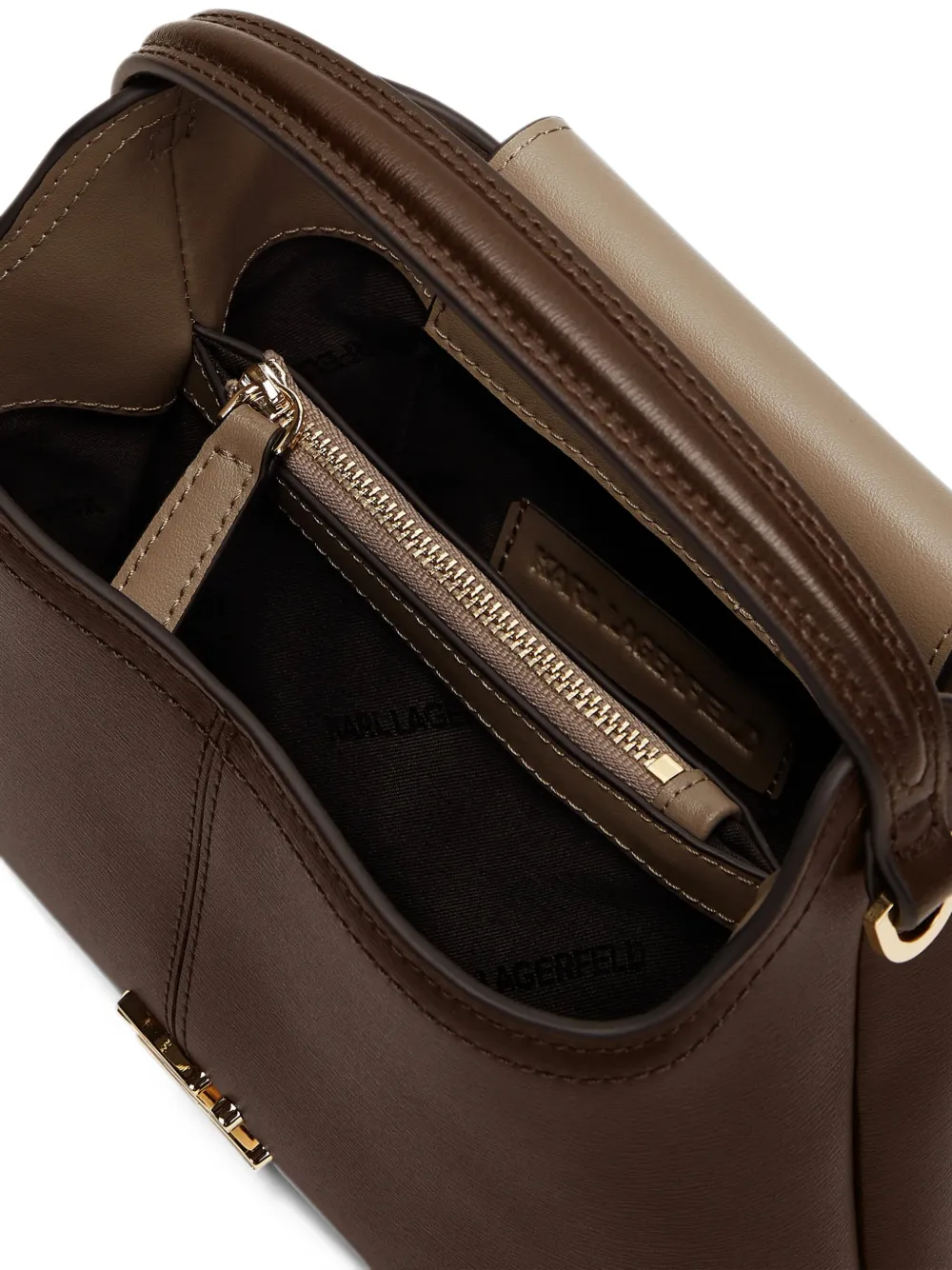 Karl Lagerfeld Kleine K Autograph shopper met ketting Bruin