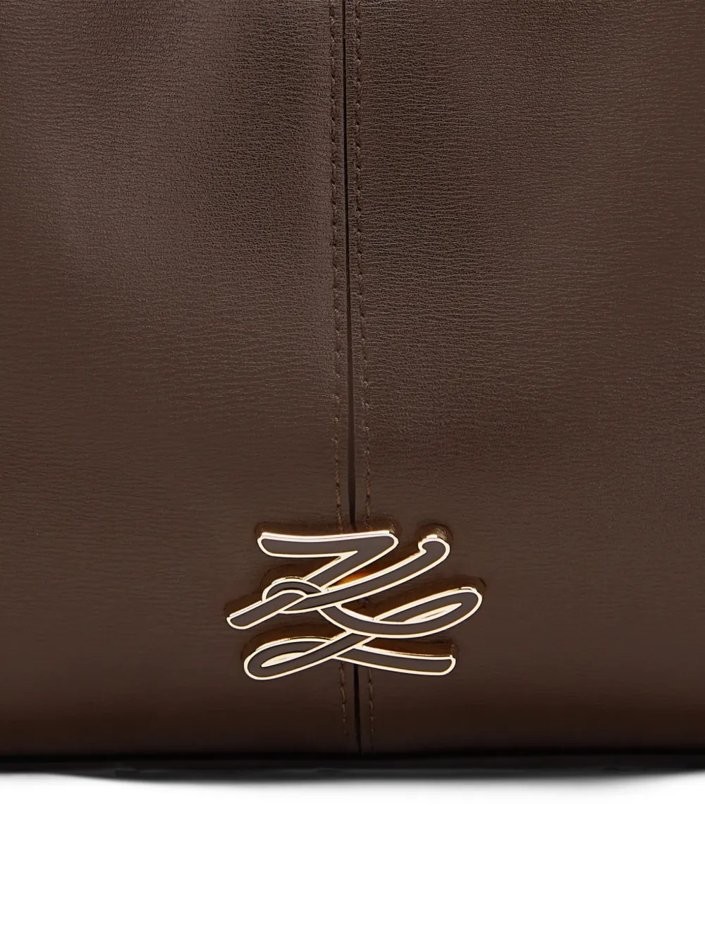 Karl Lagerfeld Kleine K Autograph shopper met ketting Bruin