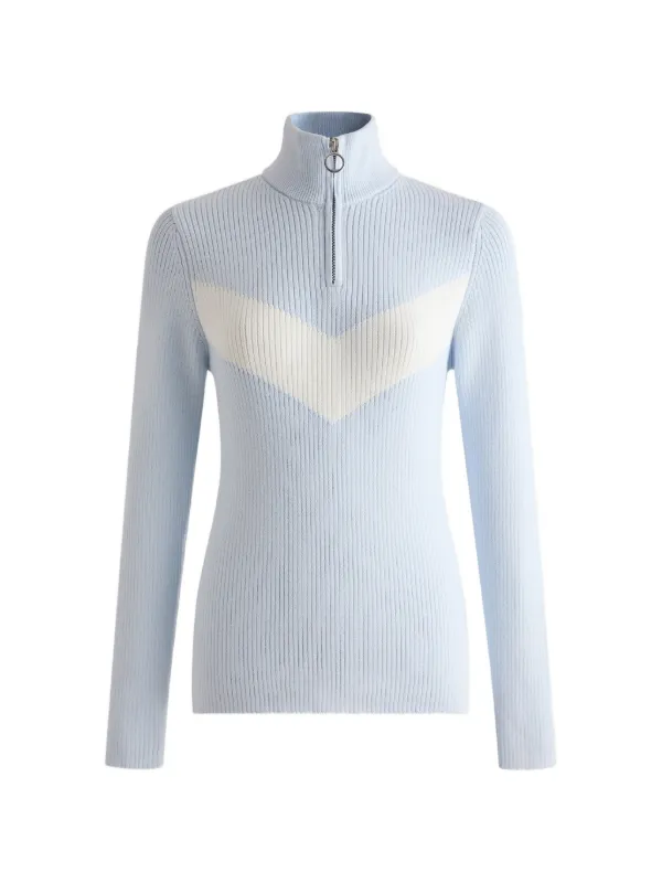 Fusalp Andromède Chevron-knit Sweater in Blue