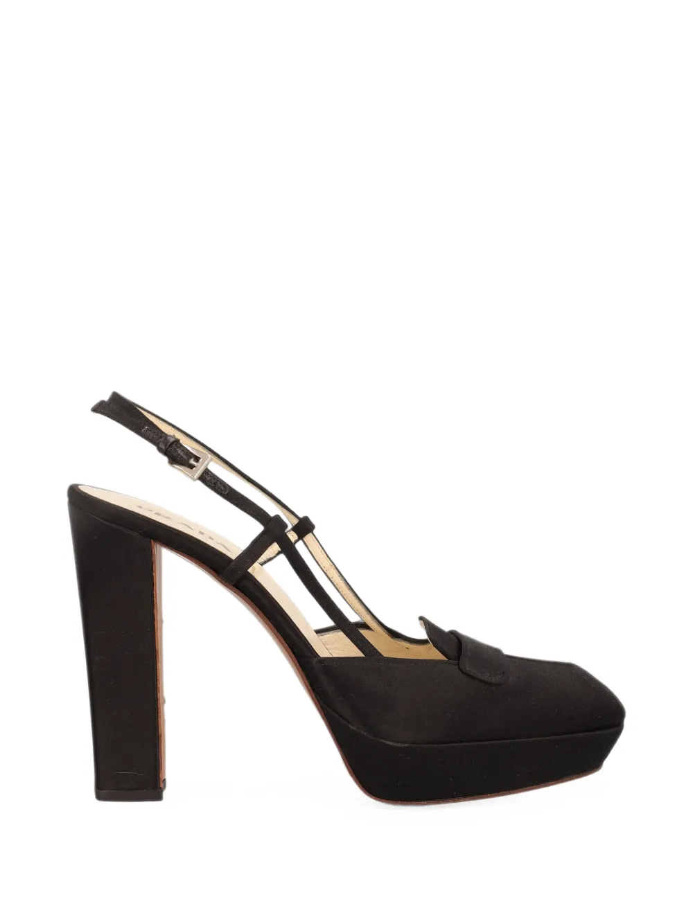 Prada Pre-Owned slingback platform leather sandals - Schwarz