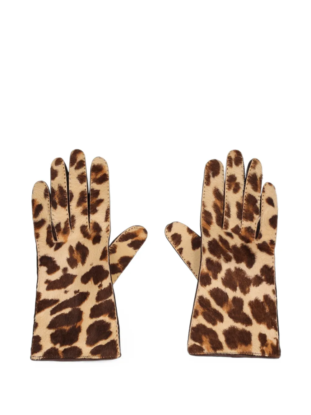 Prada Pre-Owned leopard-print calf-fur gloves - Toni neutri