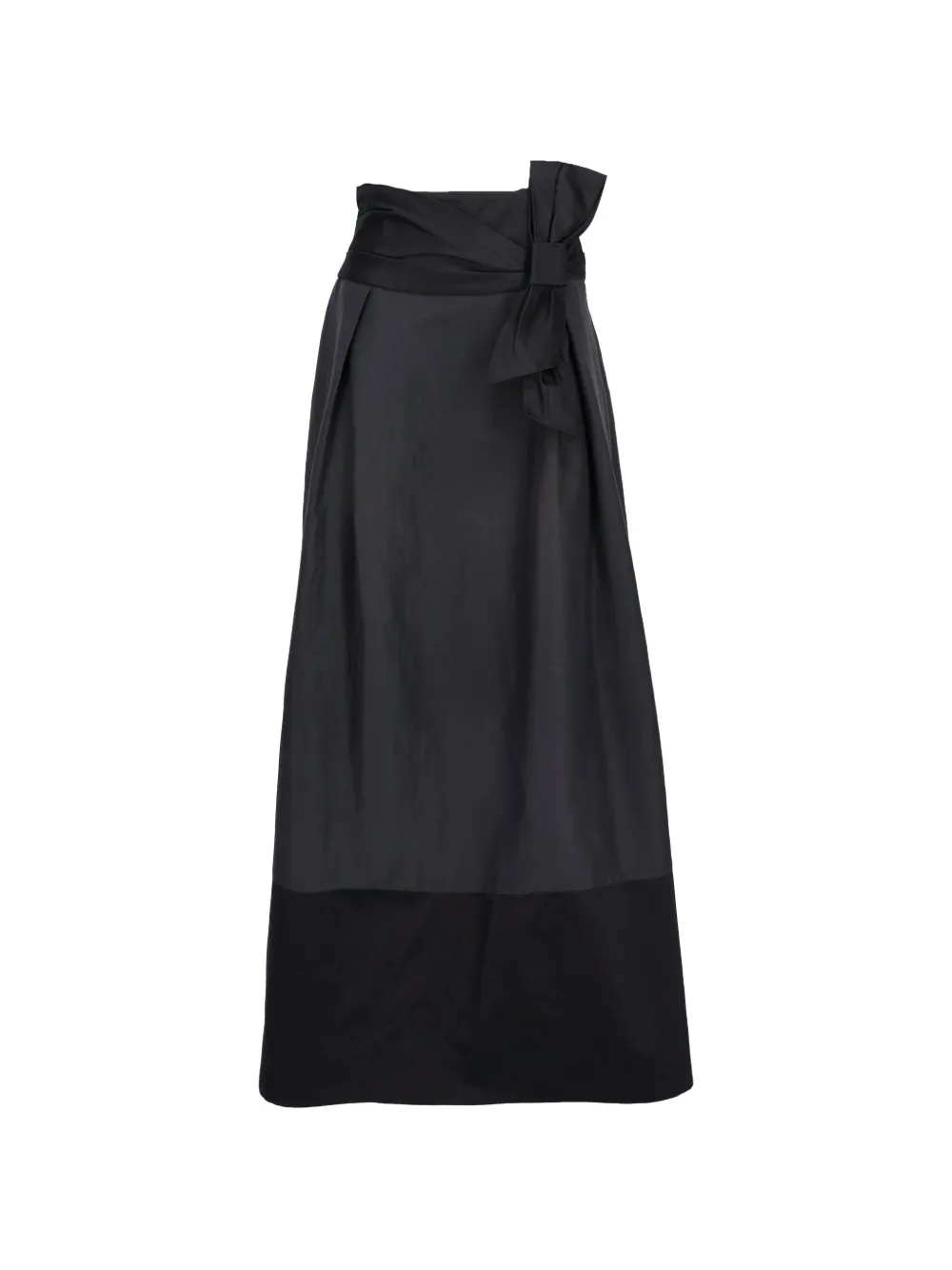 Ferragamo Pre-Owned jupe longue plissée à détail de nœud - Noir