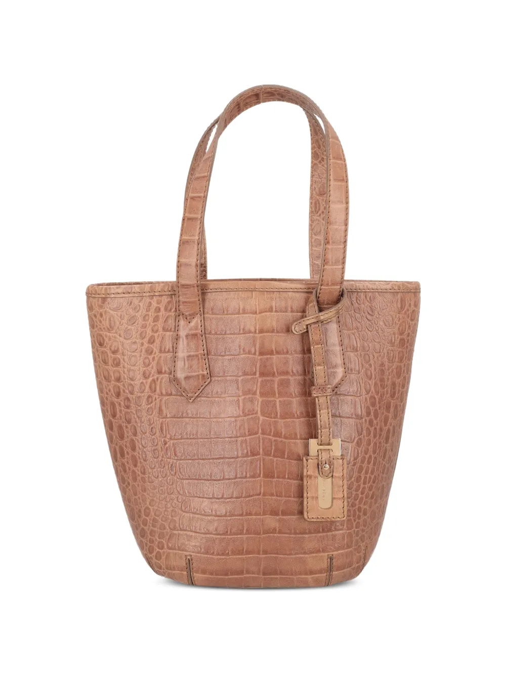 Max Mara sac à main à effet peau de crocodile - Marron