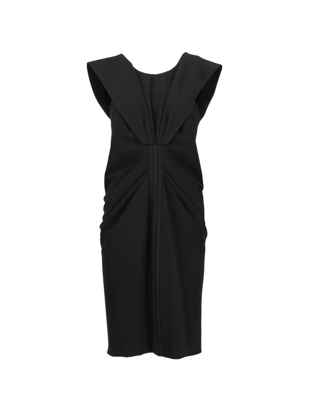 Balenciaga Pre-Owned silk gathered sleeveless midi dress - Nero