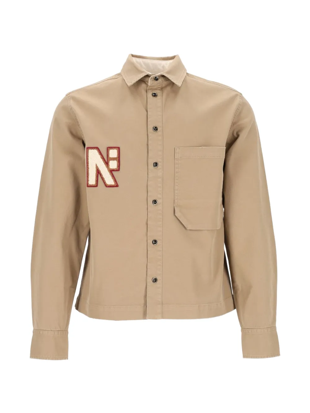 Nine In The Morning Jonas logo-patch shirt - Toni neutri