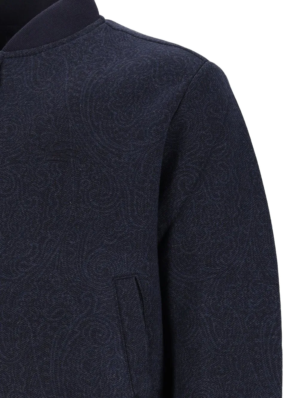 ETRO jacquard bomber jacket with arnica motif Blauw