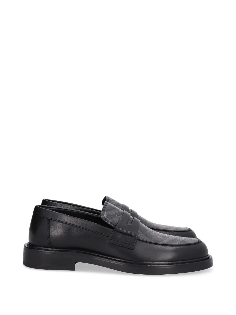 Burberry mocassins Pembroke à carreaux et en cuir - Noir