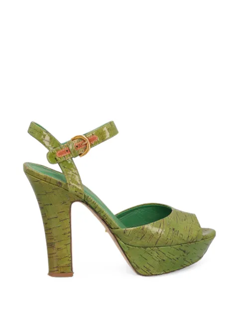 Sergio Rossi Vintage sandalias con efecto de bambú y plataforma