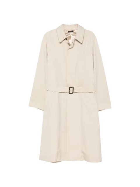 TOM FORD leather-trimmed belted trench coat