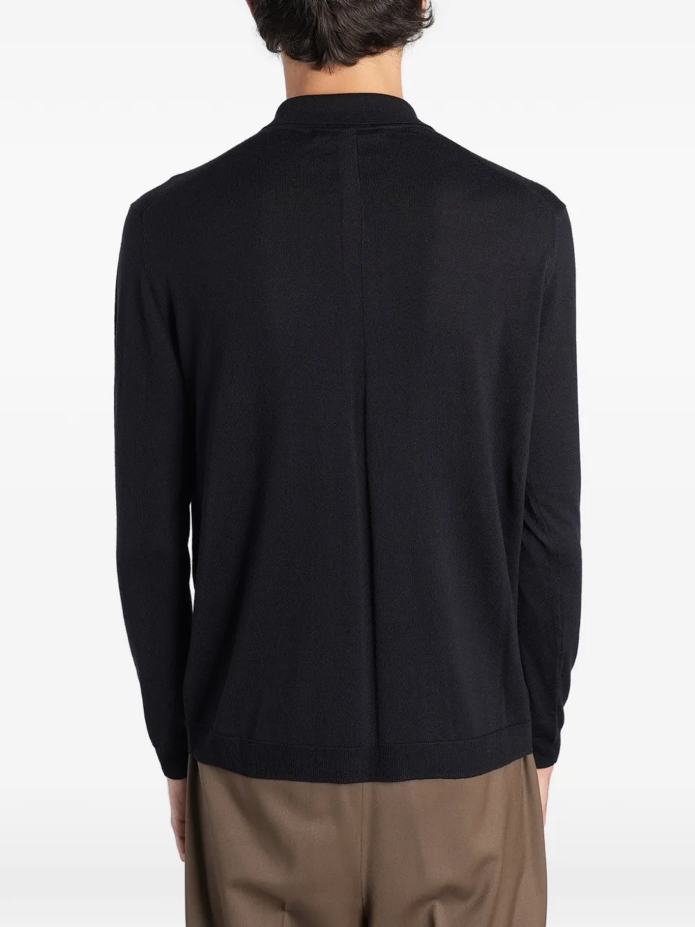 Low Brand K153 long-sleeve polo shirt Zwart