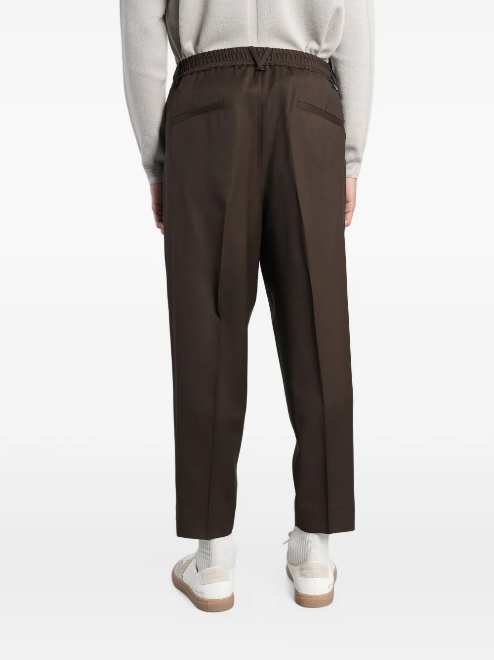 Low Brand Zen pleated tapered trousers Bruin