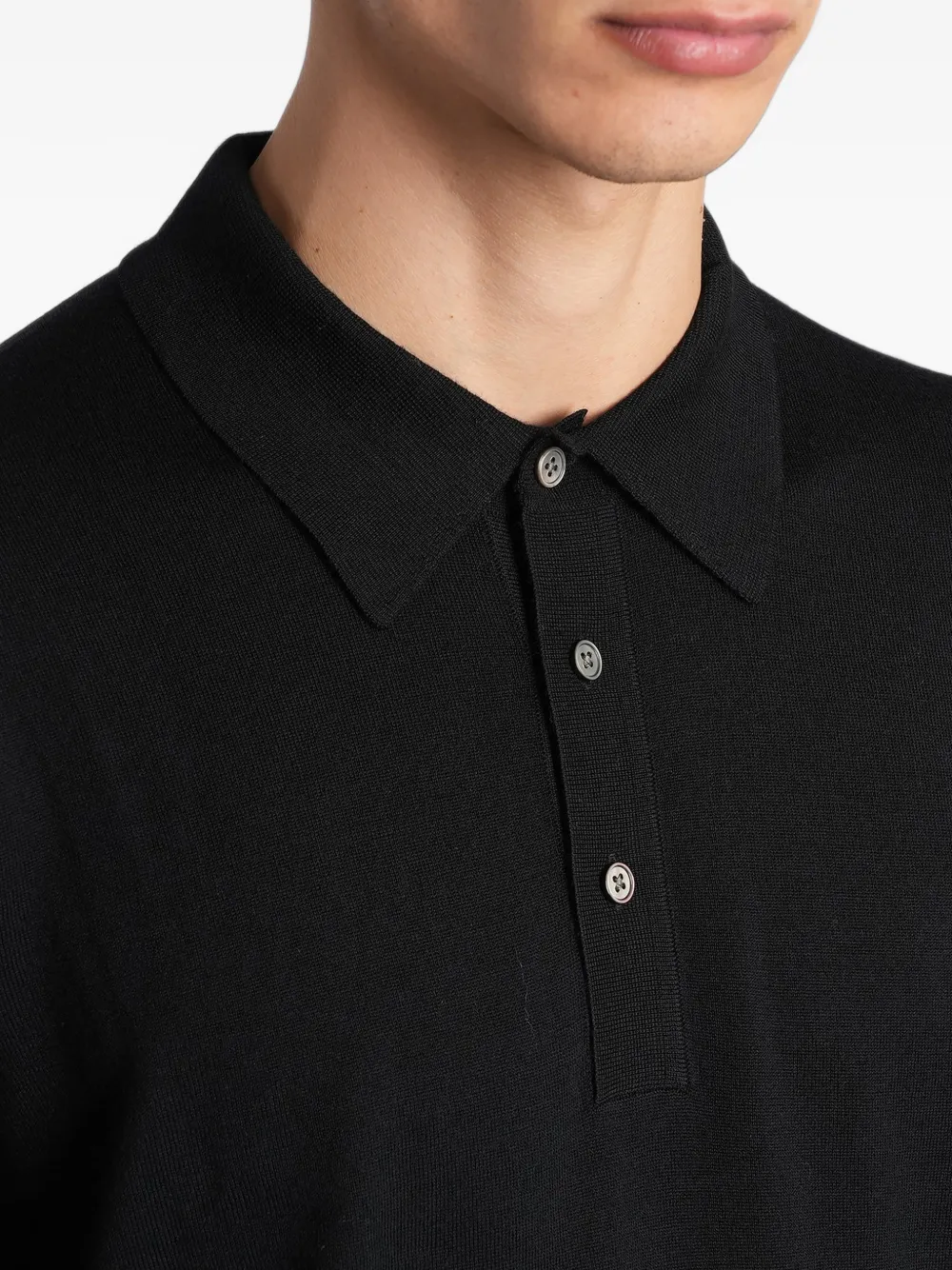 Low Brand K153 long-sleeve polo shirt Zwart