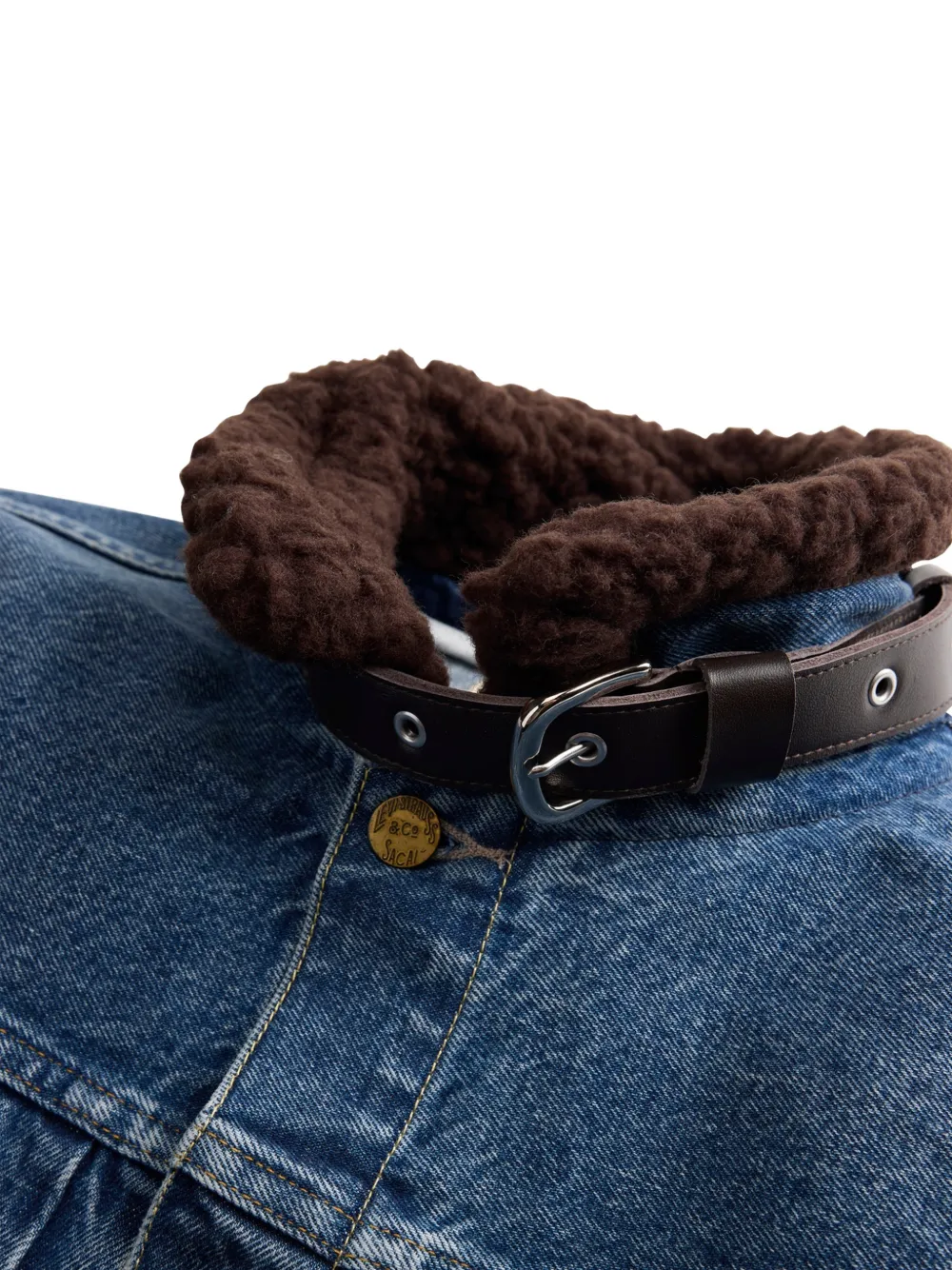 sacai x Levi's layered denim jacket Blauw