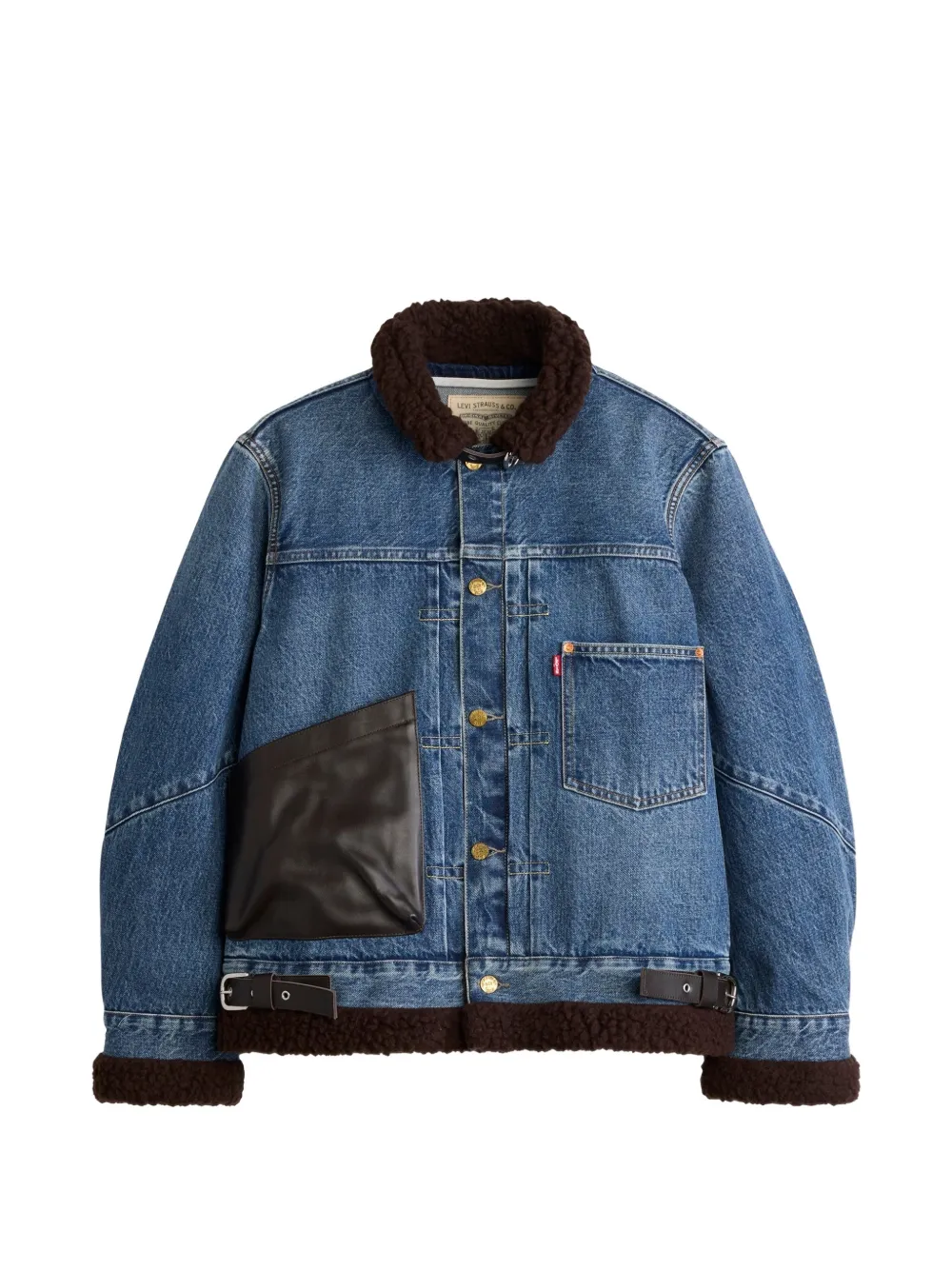 sacai x Levi's layered denim jacket - Blau