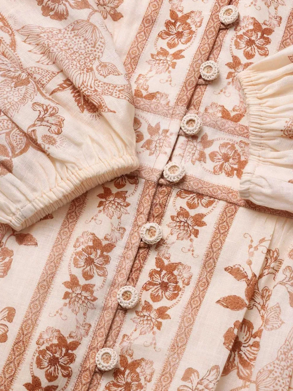 ZIMMERMANN Indra floral-print midi dress Beige