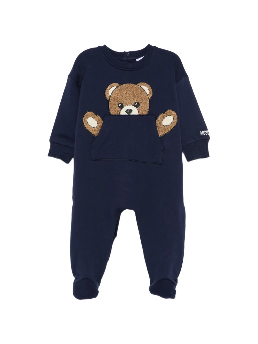 Moschino Kids Teddy Bear-patch pajama - Bleu Moschino Kids Teddy Bear-patch pajama - Bleu