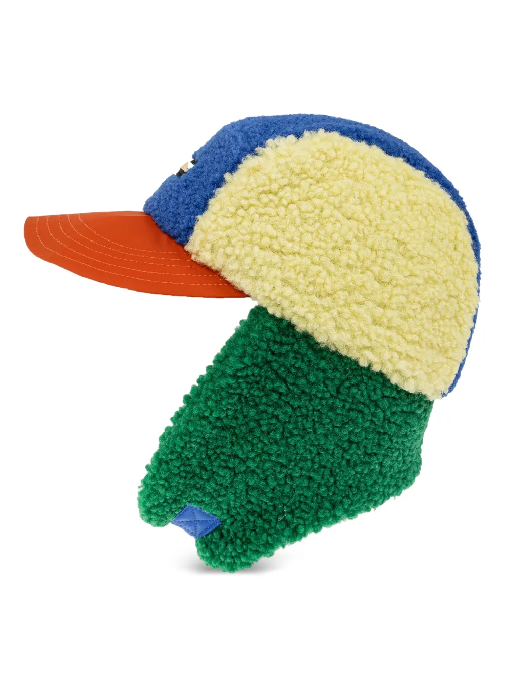 Bobo Choses Fleece muts met logo-patch Blauw