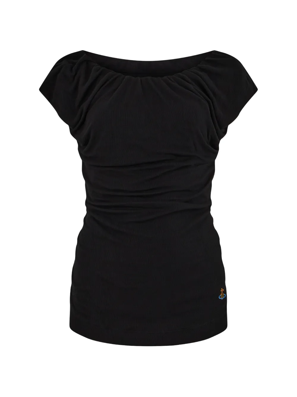 Vivienne Westwood Ginnie gedrapeerde geribbelde top Zwart