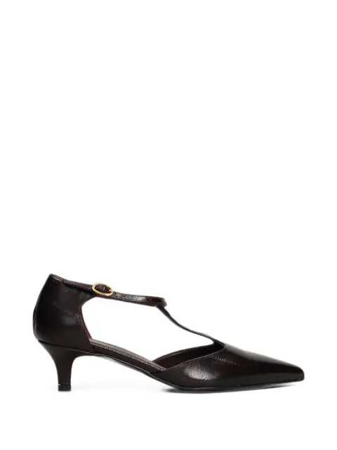 biancadi T-bar pointed-toe kitten-heel pumps