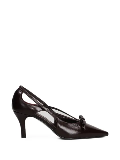 biancadi bow-detail cutout heeled pumps