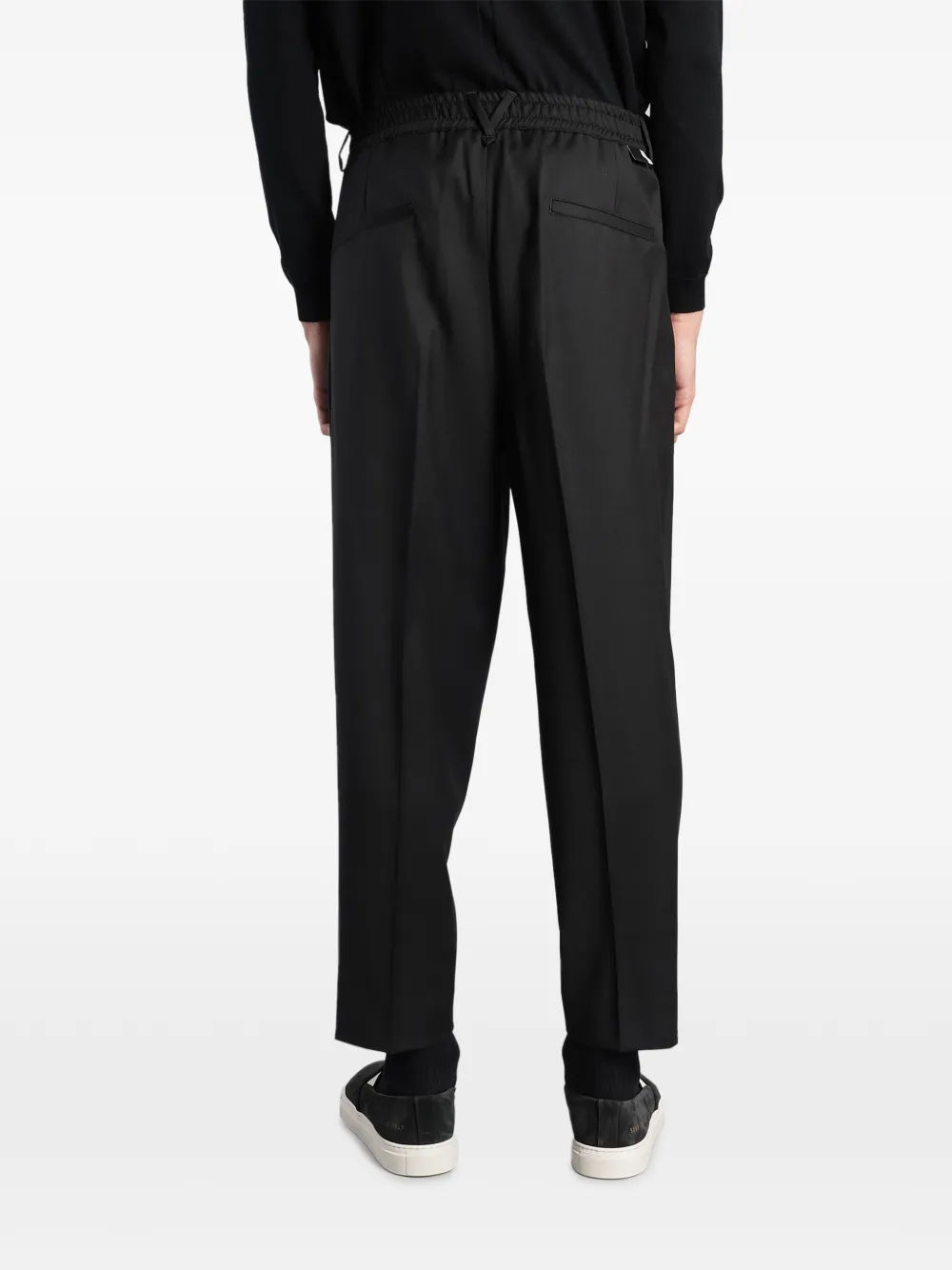 Low Brand Zen pleated elasticated-waist trousers Zwart