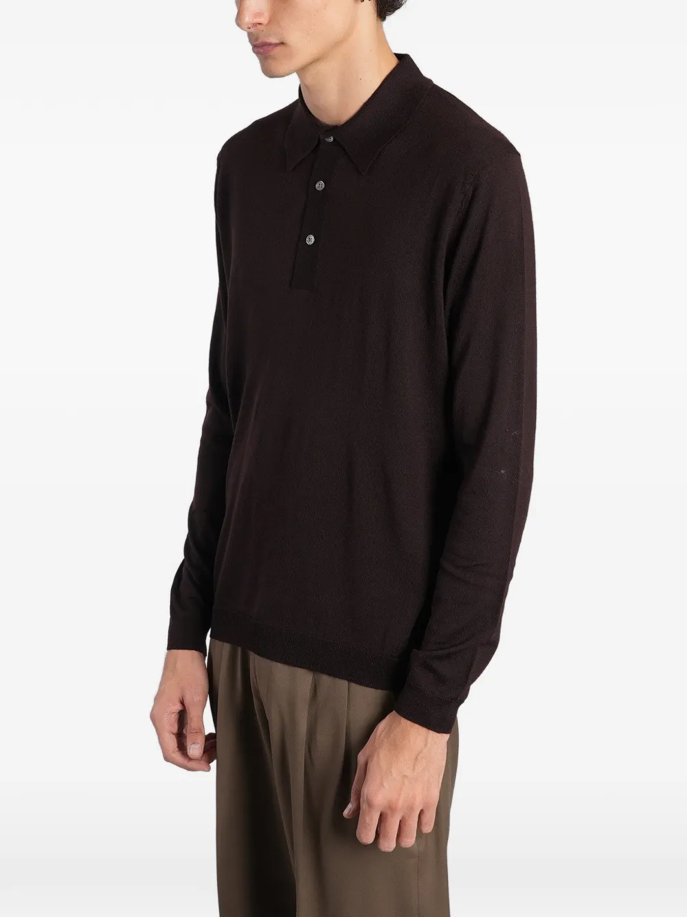 Low Brand long-sleeve polo shirt Bruin