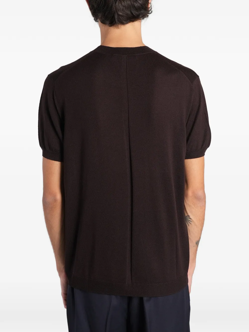 Low Brand K123 fine-knit T-shirt Bruin